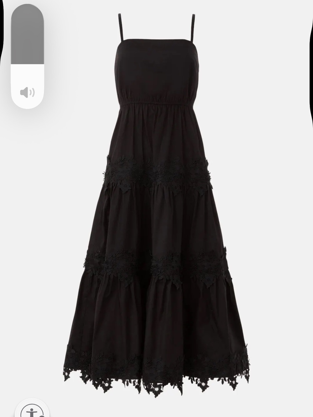 S, Jason Wu, full black cotton beautiful lace dress, had light spots,redyed
